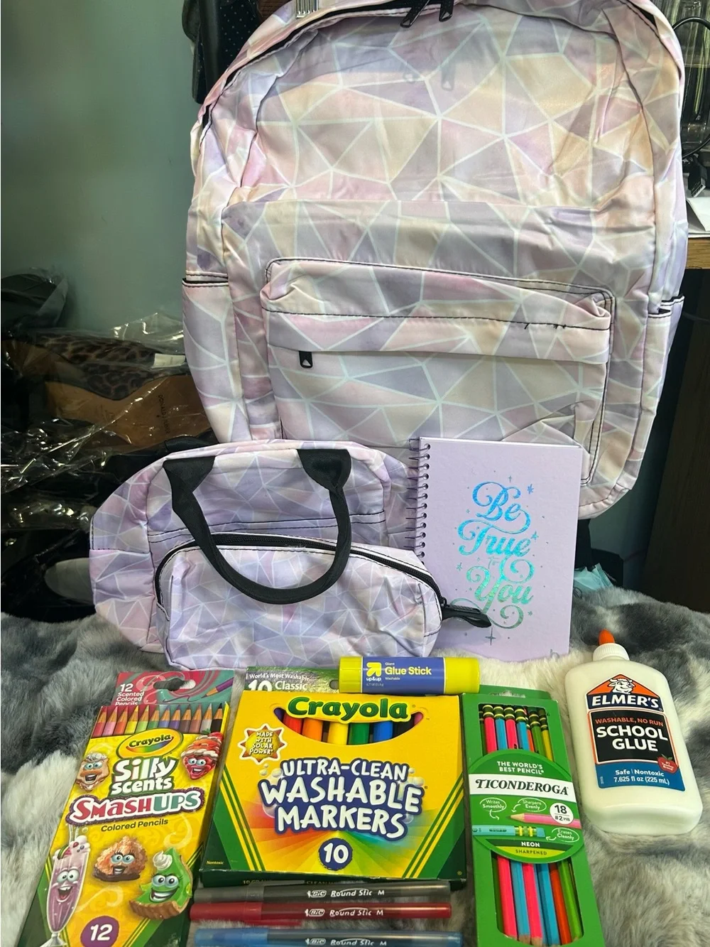 Back to School Bundle | Backpack Supplies #1 | Pink Purple | Medium
